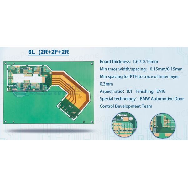 0.3mm High-Reliability 6-Layer Rigid-Flex PCB  for for Complex Industrial Applications