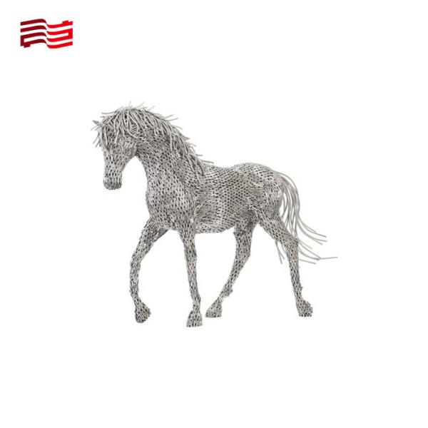 Custom Life-Size Stainless Steel Animal Sculpture with Horse Pipe Statue Decoration