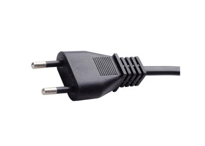 2 Pin Plug Female Italian Power Cable Customized Length 250v With Stopper