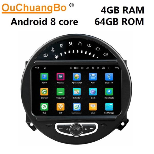 Ouchuangbo autoradio gps sat nav android 9.0 for Mini cooper 2006-2013 With USB WIFI Mini cooper 2006-2013