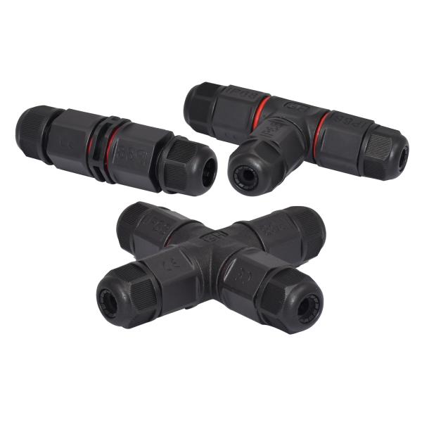 PVC Pa66 9mm Cable Waterproof Screw Connector 3 Pin Male IP68