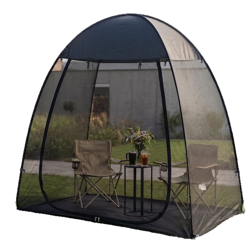 200*120*195CM Lightweight Portable Outdoor Black Pop Up Sports Tent Fit For 2 Person