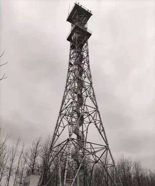 Customized 4-leg Tower Fire Guard Security Tower Angle Steel Fire Protection Watching Tower Monitoring System Watchtower