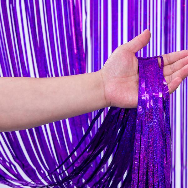 Праздничный праздничный декор Лазерная фольга занавес для Рождества / Дня рождения / вечеринки городской дверной ремешок