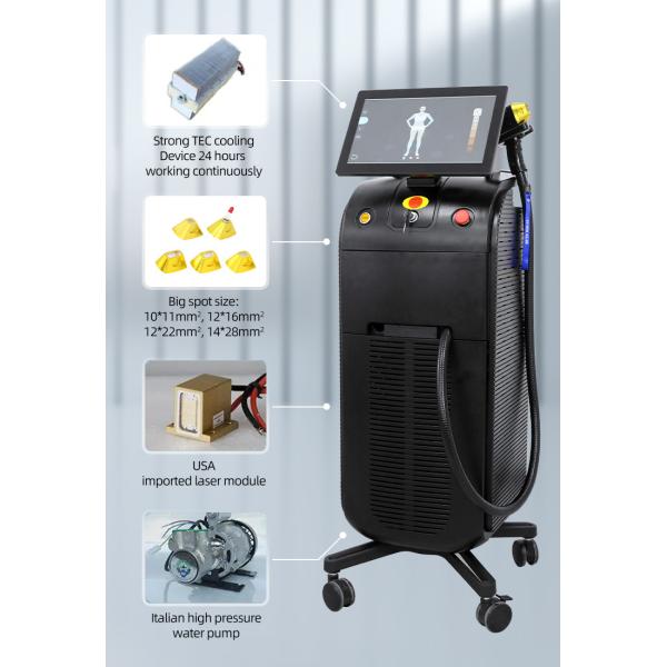 Двойная ручка Сопрано Титановый лазерный косметический аппарат 4k Удаление волос 1200W 12 Бар диод