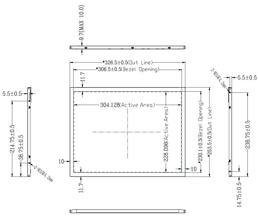 15.0 дюймовый 1024x768 BOE LCD дисплей