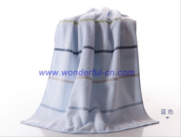 Customized 100 cotton best rated blue decorative bath towel