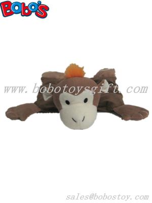 plush dark brown monkey animal squeaker pet toy for dog