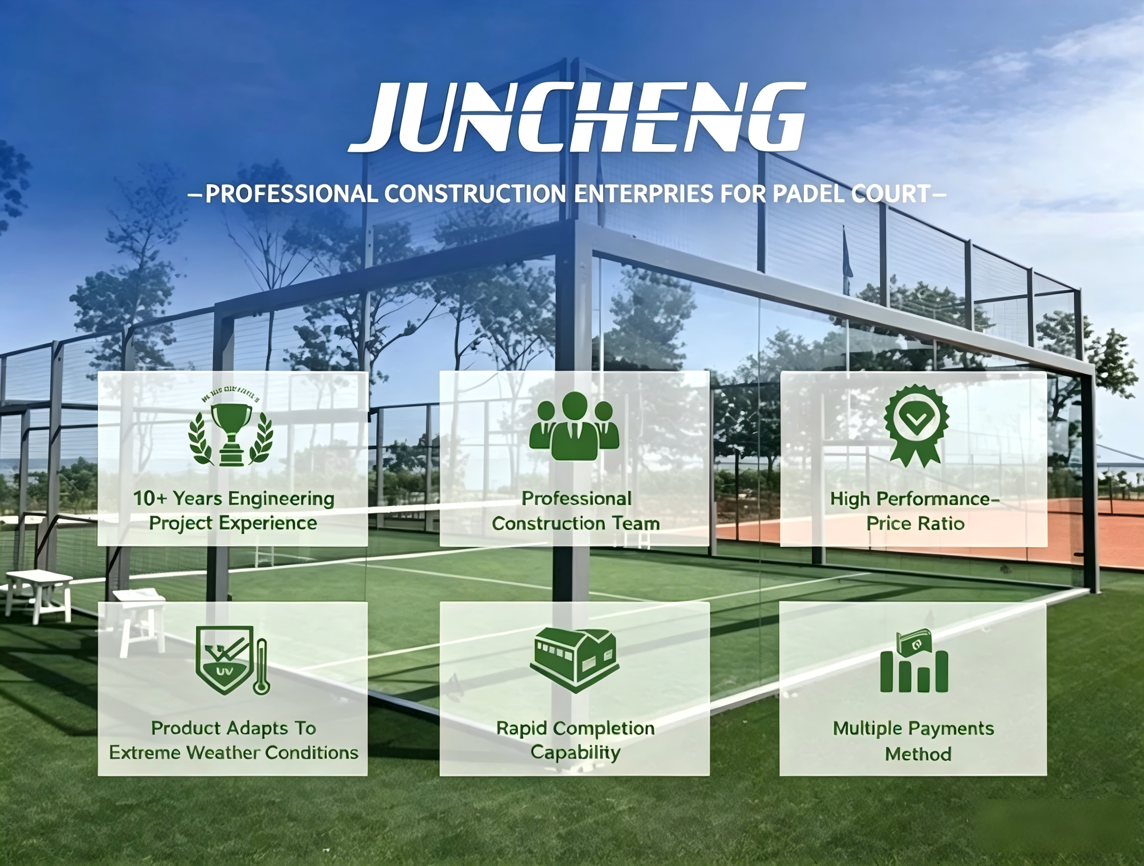 Factory Direct Custom Hot Dip Galvanized Steel Padel Tennis Court with Panoramic Tempered Glass Outdoor Sports Equipment