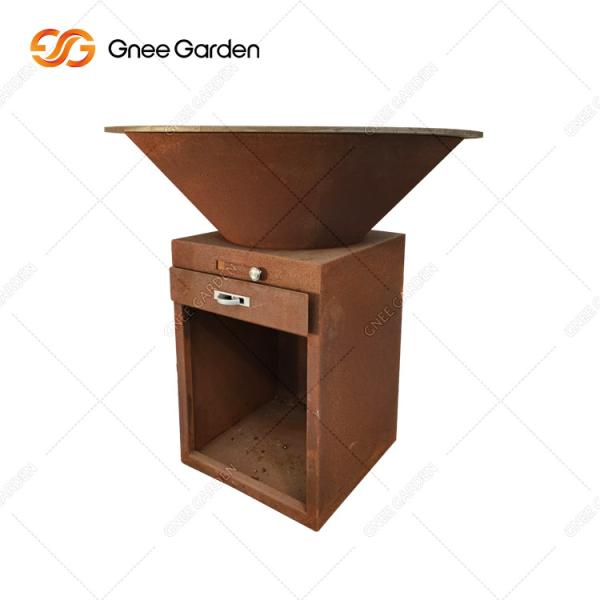 Wood Burning Corten Steel Bbq Grills For Outdoor Rust Brasero Barbecue Party
