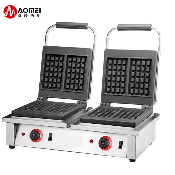 Fabricante de gofres belga de 4 kW con placas de sándwich intercambiables