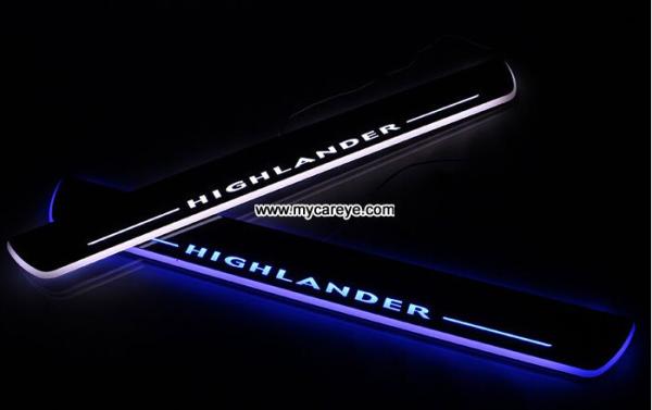 Toyota Highlander car door welcome lights LED Moving Door sill Scuff for sale