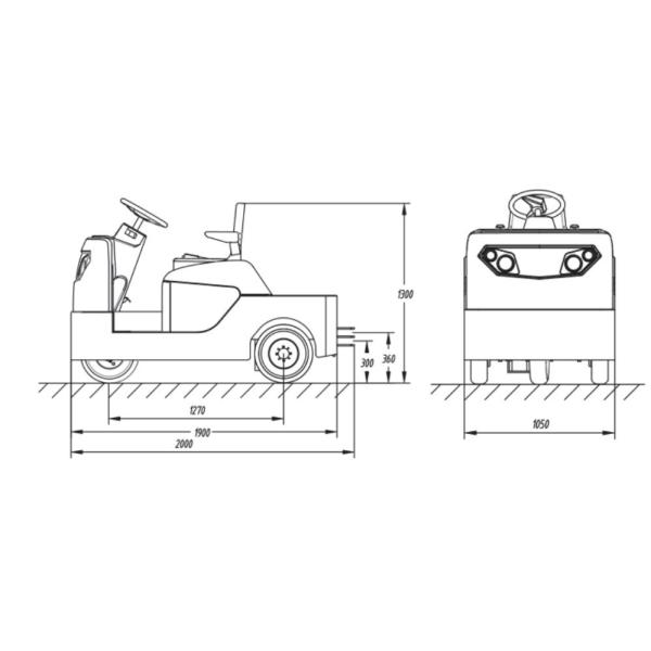 Tubeless Tire Design 1.5ton/2ton/3ton/4ton/5ton/6ton Seat Type Electric Tow Tractor