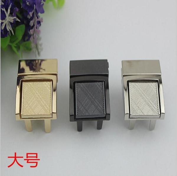 Bag hardware zinc alloy gold metal press locks for laptop bags