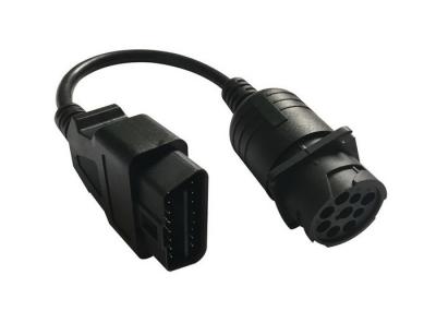 Black Deutsch 9 Pin J1939 Male to J1962 OBD2 OBDII 16 Pin Male Cable