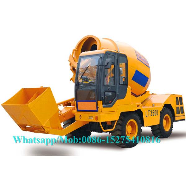 Yellow Concrete Construction Equipment Mini Concrete Truck 5.3m³ Drum Capacity: