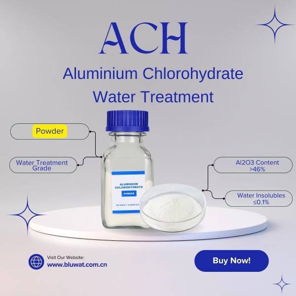 Água de tratamento em pó ACH Clorohidrato de alumínio Remover de metais pesados e fosfatos