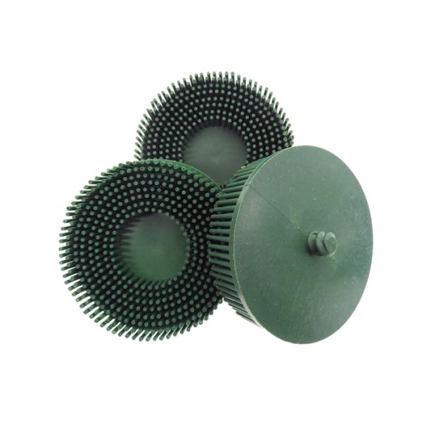 Green Bristle Brush Disc 3 Inch Rubber Abrasive Brush for Burr Rust