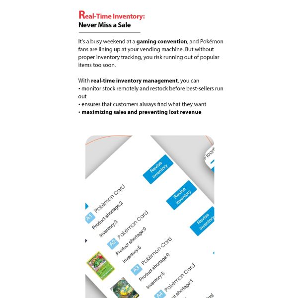 Big Capacity Pokemon TCG Vending Machine with Customized Stickers and Elevator