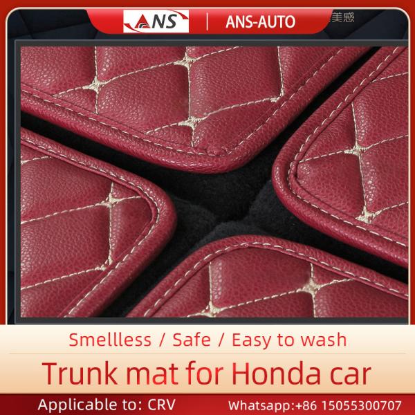Red Compatible 6.6 Pounds Honda Crv Car Leather Mat 3D Full Coverage Protective