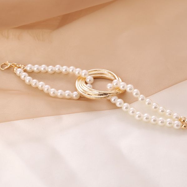 2025 Fashion Jewelry Bracelet Necklace Pearl Stainless Steel Jewelry Set Bohemian Style