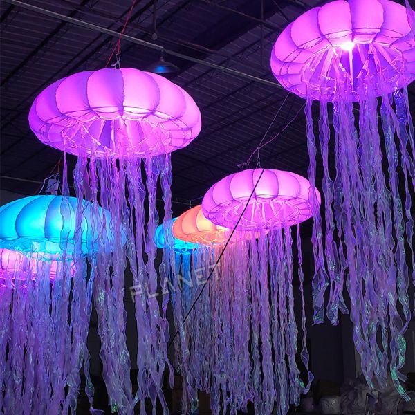 Custom Colorful Changing Led Hanging Inflatable Jellyfish Balloon Inflatable