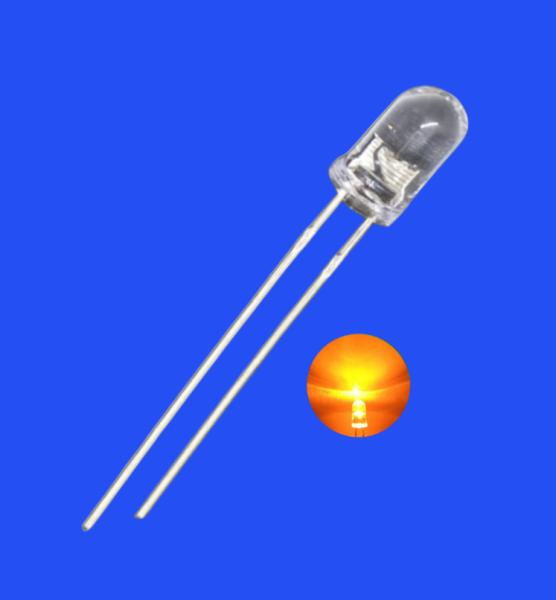 5mm 6.8Hz 1/6 Duty Cycle Orange Color 600nm 600mcd Round Clear Lens Strobe LED Diode