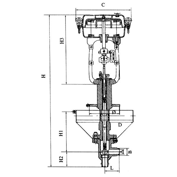 Pneumatic Diaphragm Low Temperature Angle Control Valve Single Seat 20-80mm