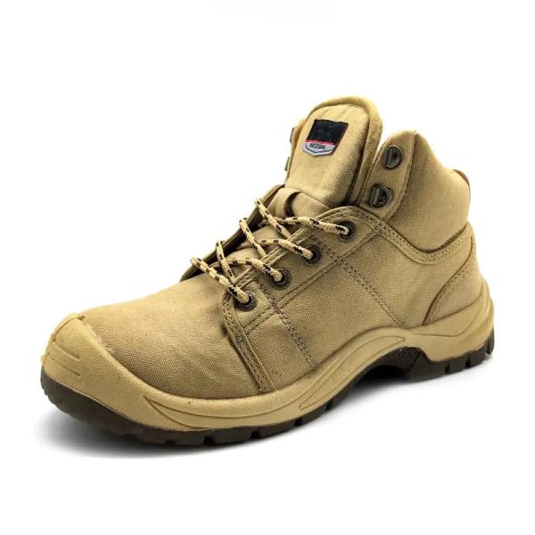 PU Sole Electrical Safety Shoes Yellow Canvas Steel Toe Shoes Industrial