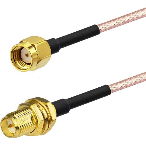 Copper WiFi Radio Frequency Antennas Extension Cable RP-SMA Male To Female