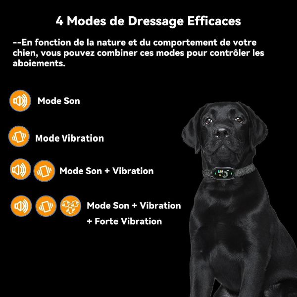 New Rechargeable Eco-Friendly IP67 Waterproof No-Shock Automatic Dog Bark Control Training Collar 5 Sensitivity Levels 20 Hours