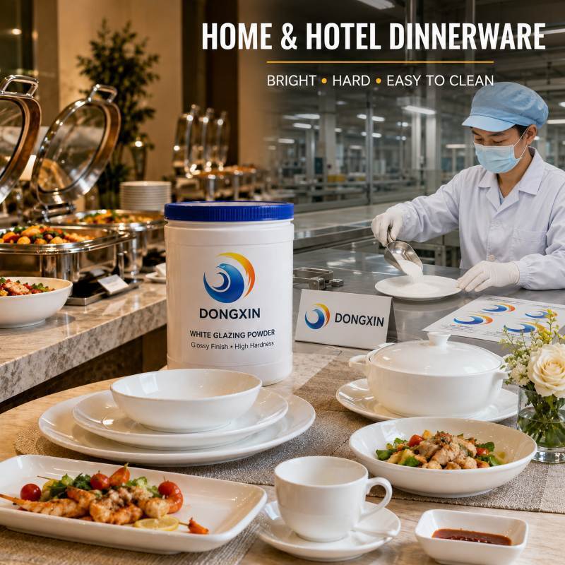 Non Toxic White Melamine Glazing Powder For Home / Hotel Dinnerware