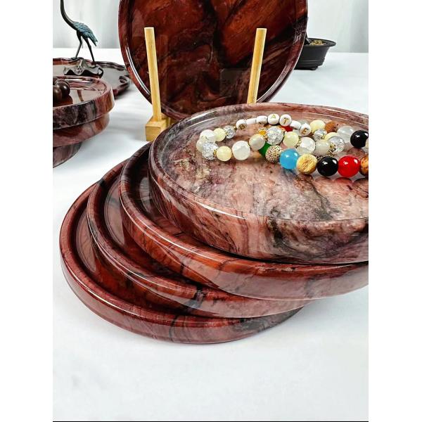 bandeja de mármol de seda roja de Brasil Luxo artesanal para elegancia atemporal y sofisticación versátil