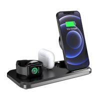 Estação de carregamento sem fio ABS Carregador rápido Qi de 15 W para telefone móvel / relógio inteligente / fone de ouvido