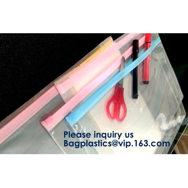 Document File Zip Bags with Hook Hanger Slider Stationary Pen Pencil Packaging Bags,Office Green Clear Zip Folders PVC F