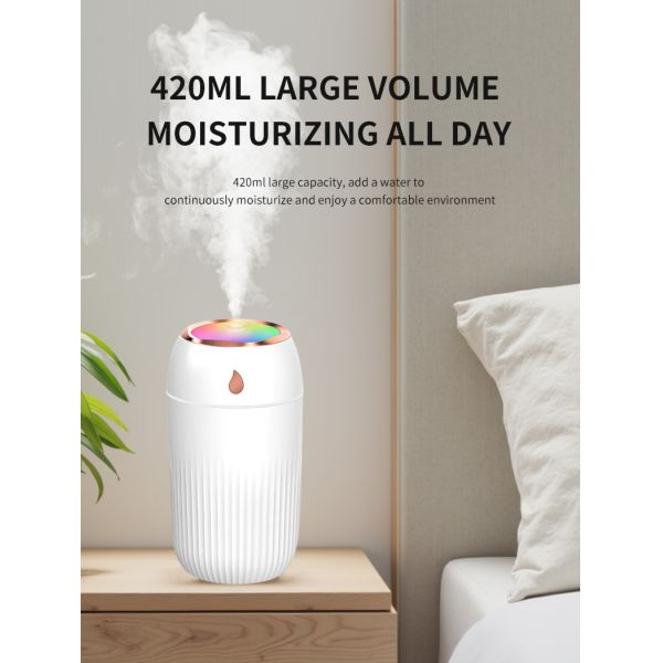 Tabletop Household USB Powered Ultrasonic Humidifier Whole House 420ml Capacity