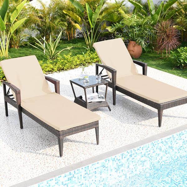 Современный ротанный шезлонг Ультрафиолетоустойчивый шезлонг Шезлонги на улице