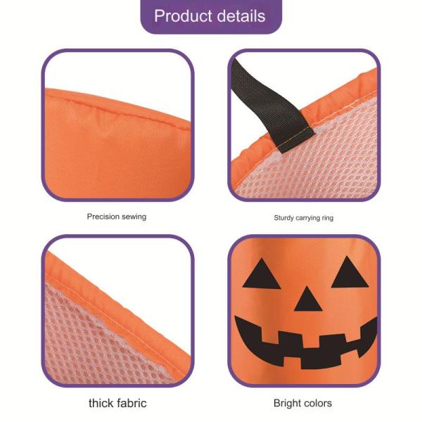 Silk Screen Printed Halloween Candy Bag with LED Light and Natural Cotton Fabric