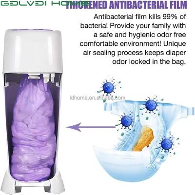 OEM 4.5m PE pañal cubo rellenar bolsa de basura de cuidado infantil de la fábrica de apoyo aislamiento del olor biodegradable bolsa de basura