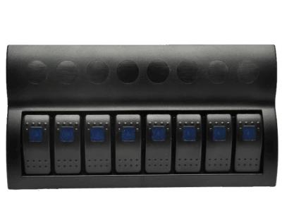 Marine Boat Splashproof Switch Panel 8 Gang With Led Indicator Rocker Auto Fuses