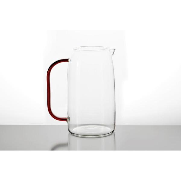 Heat Resistant Borosilicate Glass Water Pitcher 1600ml 56 Oz With Amber Handle