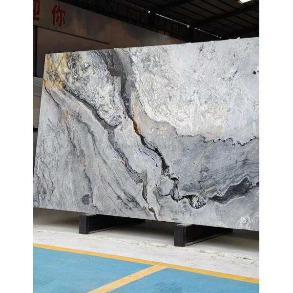 Modern Ink Painting Marble Big Slab Honed Grey Wall Panel and Kitchen Countertop Tile