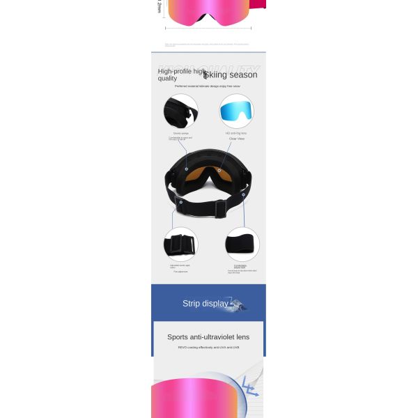 2025 New Model Gradient Colorful Ski Goggles | Factory Customized Anti-Fog High-Definition Vision, Fully Protecting Eyes for Smooth Skiing on the Mountain