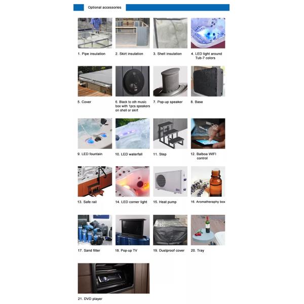 ушат джакузи Ванная комната 240V, крытое 5 человек джакузи водоворота 5.5KW