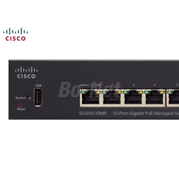 Durable 10 Port Managed Gigabit Ethernet Switch SG350-10MP-K9-CN Cisco SG350-10MP