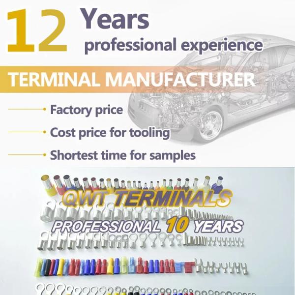 Electrical Automotive Ring Crimp Terminal Lugs Copper Male Butt Insulated Wiring Terminals