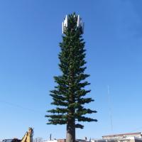 Los árboles artificiales del SGS camuflan la torre del teléfono celular