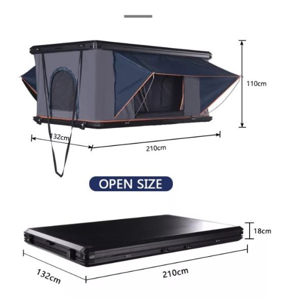 aluminium hard shell car roof top tent camping box tent tenda da tetto per auto rooftop hard shell 4 person used car roof tent