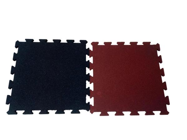 Puzzle Edge Rubber Interlocking Floor Tiles Red / Blue Composite Rubber Flooring
