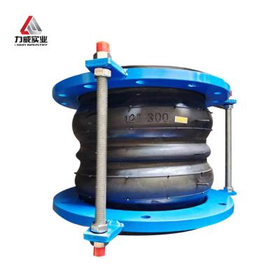 PN6 Conectores flexíveis de borracha de flange de dupla esfera de pressão de articulação flexível com parafusos e porcas